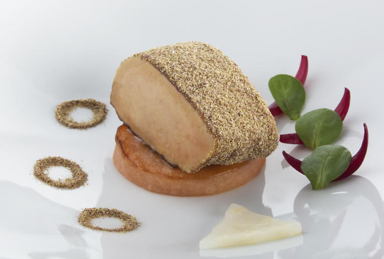 Foie gras au poivre de cassis